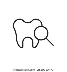 tooth checking search icon editable outline stroke vector eps
