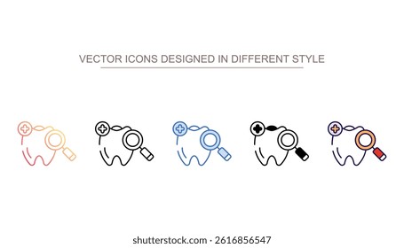 Tooth Checkup icon design with white background stock illustration