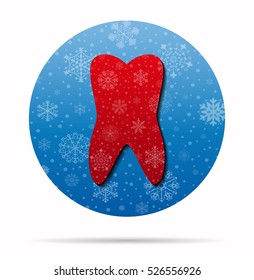 tooth christmas icon in circle