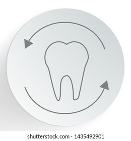 Tooth in circle arrow icon. Dental care concept. vector illustration