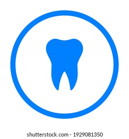 Tooth and circle on white