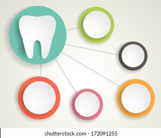 Tooth and circles infographics background.EPS 10 vector file