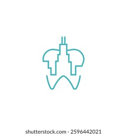Tooth city vector on white background