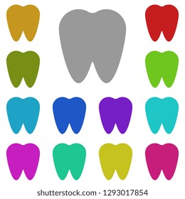 tooth, claw, fang, prong, dent icon in multi color. Simple glyph, flat vector of Medicine icons for UI and UX, website or mobile application