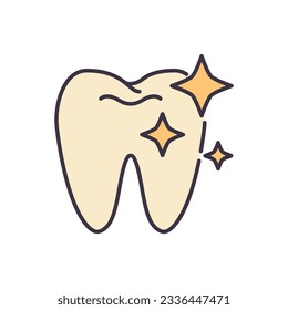 Icono del vector relacionado de limpieza dental. Signo de limpieza dental. Aislado en fondo blanco