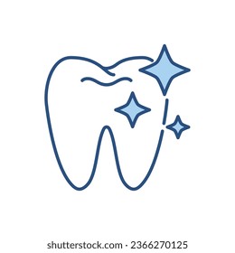 Icono del vector relacionado de limpieza dental. Signo de limpieza dental. Aislado en fondo blanco