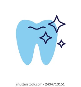 Icono de vector relacionado. Signo de limpieza dental. Aislado sobre fondo blanco