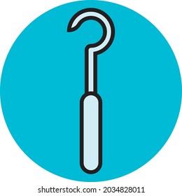 Tooth cleaning hook, illustration, vector, on a white background.
