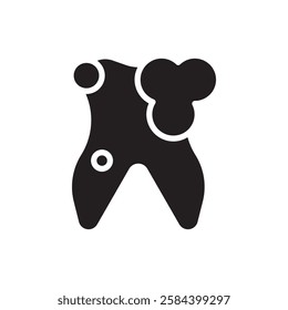 tooth cleaning icon black and white vector outline sign