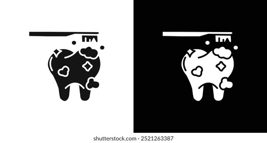 Icono de limpieza dental Ilustración de línea plana