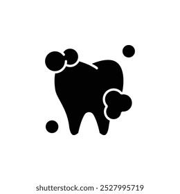 Icono de limpieza de dientes con símbolo de espuma. Profesional de cuidado dental. Odontología. Ilustración de línea delgada personalizable. trazo editable.