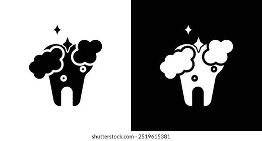 Logotipo lineal del icono de la limpieza dental aislado