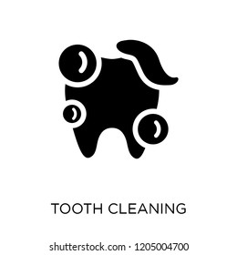 Tooth cleaning icon. Tooth cleaning symbol design from Dentist collection. Simple element vector illustration on white background.