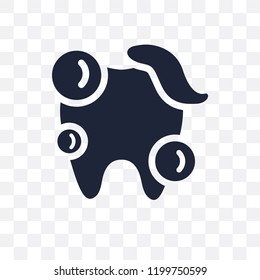 Tooth cleaning transparent icon. Tooth cleaning symbol design from Dentist collection. Simple element vector illustration on transparent background.