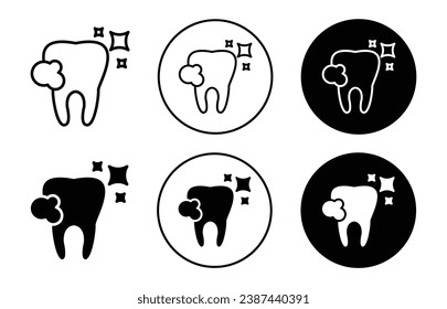 Conjunto de ilustraciones del icono del vector de limpieza dental