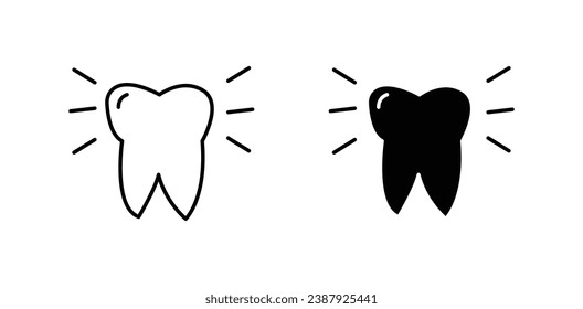 Juego de iconos vectoriales de limpieza dental. ilustración vectorial