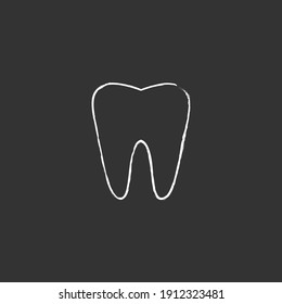 Tooth, Clinic Vector Chalk Icon