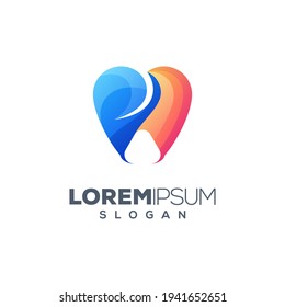 Tooth Colorful Logo Design tempalte