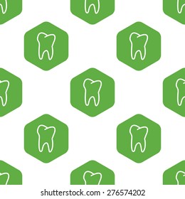 Tooth contour in octagon, repeated on white background