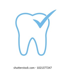 tooth contour on white background