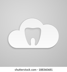 Tooth in could on gray background