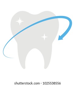 
Tooth Covered with arrow, concept of tooth cleanness or tooth protection.
