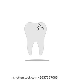 tooth crack on a white background, 