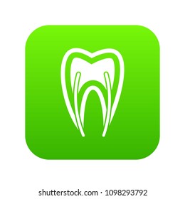 Tooth cross section icon digital green for any design isolated on white vector illustration