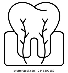 Tooth cross section outline icon isolated on white 