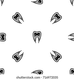 Tooth cross section pattern repeat seamless in black color for any design. Vector geometric illustration