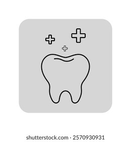 Tooth and cross symbols line icon. Dentistry outline sign. Oral medicine, hygiene and healthcare concept. Vector illustration, symbol element for web design and apps