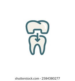 Tooth crown dental procedure illustration Vector