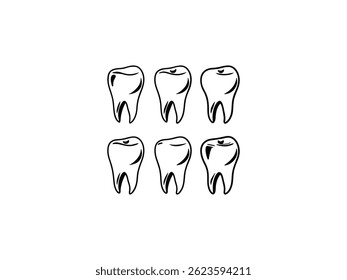 Tooth crown linear vector icon,Dentistry Sunrise Logo Design Simple Stock Vectore and logo design.