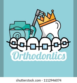 tooth crown orthodontics dental floss and electric brush