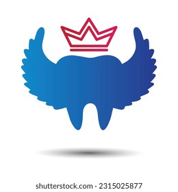 Tooth with crown vector templete
