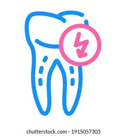 tooth cutting ache color icon vector. tooth cutting ache sign. isolated symbol illustration