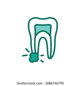 Tooth cyst color line icon. Isolated vector element. Outline pictogram for web page, mobile app, promo