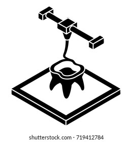 Tooth d printing icon. Simple illustration of tooth d printing vector icon for web design isolated on white background
