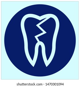 tooth damaged logo is a simple logo, like a tooth damaged in a simple blue color, suitable for various needs of your company or business logo,