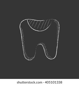 Tooth decay. Drawn in chalk icon.