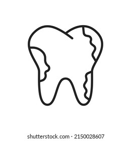 Tooth Decay Icon. High Quality Black Vector Illustration.