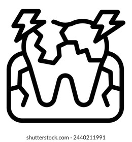 Tooth decay icon outline vector. Oral bacteria. Stomatology teeth disease