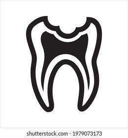 Tooth decay icon, vector and glyph