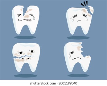 Tooth decay images in various formats, editable vector images.