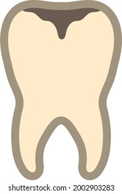 Tooth decay isolated vector illustration.