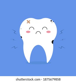 Tooth decay in Japanese kawaii style