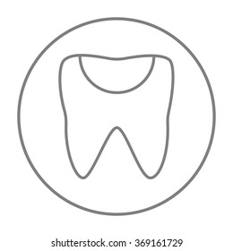 Tooth decay line icon.
