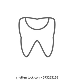 Icono de línea de descomposición dental.