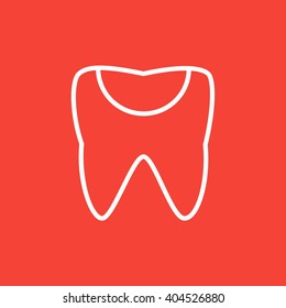 Tooth decay line icon.