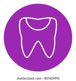 Icono de línea de descomposición dental.
